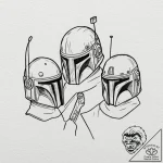 13. a “flash sheet” of mandalorian helmets: b… – tattoo sketch (№1751916146_0, 07.07.2025 19:22) — tattoovalue.net