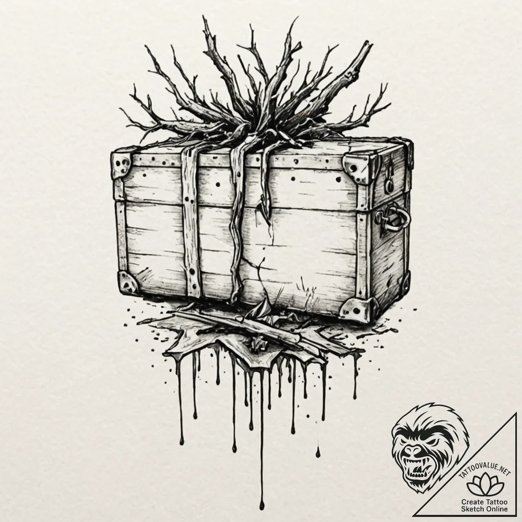 A minimalist tattoo of the iconic "trunk shot... - tattoo sketch (№1751916398_0, 07.07.2025 19:26) — tattoovalue.net