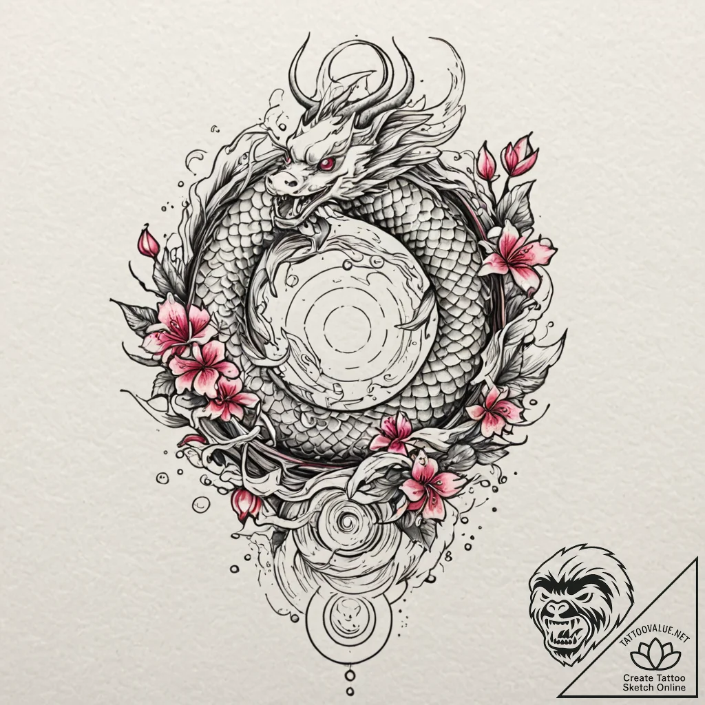 Target, artistic tattoo sketch, vibrant color... - tattoo sketch (№1751916564_0, 07.07.2025 19:29) — tattoovalue.net