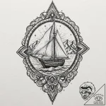 Aztec, tattoo drawing outline, subtle drop sh… – tattoo sketch (№1751917487_0, 07.07.2025 19:44) — tattoovalue.net