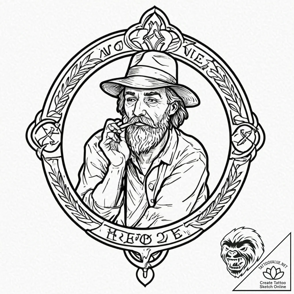 A hobo sign/symbol, ink illustration for tatt... - tattoo sketch (№1751918077_0, 07.07.2025 19:54) — tattoovalue.net