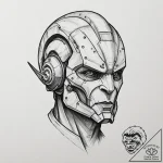 A neo-traditional portrait of garrus vakarian… – tattoo sketch (№1751918332_0, 07.07.2025 19:58) — tattoovalue.net