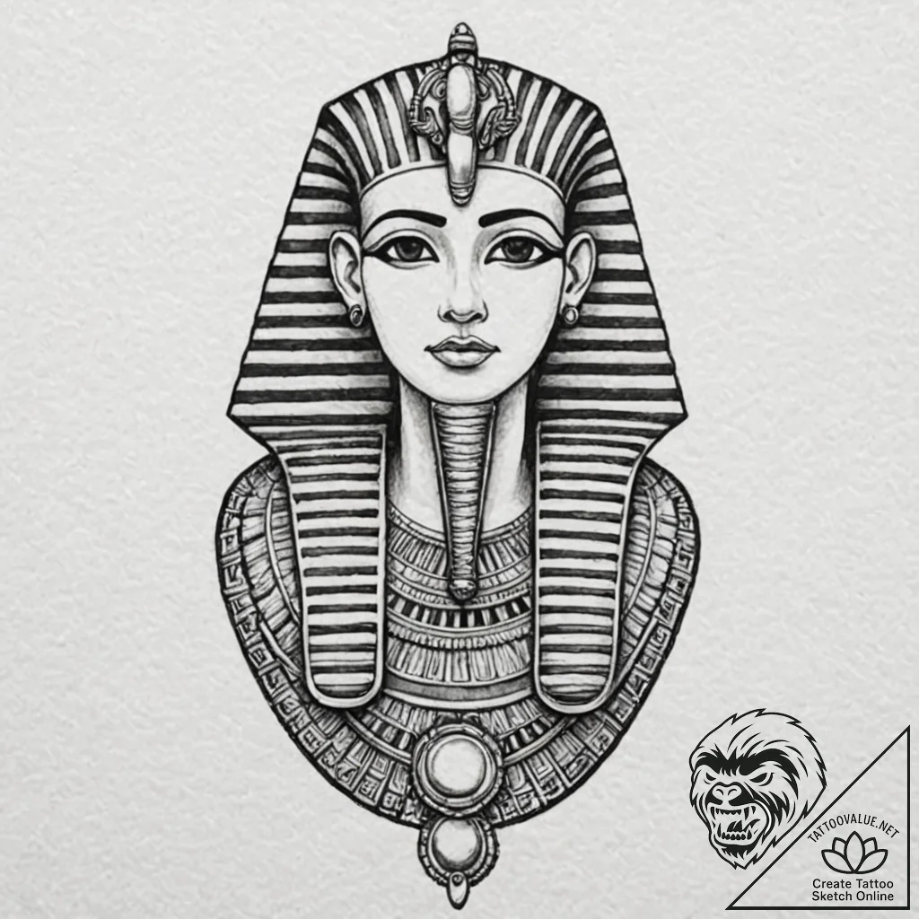 Egyptian sarcophagus, artistic tattoo sketch,... - tattoo sketch (№1751919092_0, 07.07.2025 20:11) — tattoovalue.net