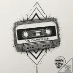 A neo-traditional tattoo of a cassette tape l… – tattoo sketch (№1751919792_0, 07.07.2025 20:23) — tattoovalue.net