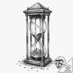 An hourglass filled with city dust instead of… – tattoo sketch (№1751920044_0, 07.07.2025 20:27) — tattoovalue.net