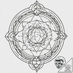 A dotwork tattoo of the transmutation circle… – tattoo sketch (№1751920638_0, 07.07.2025 20:37) — tattoovalue.net