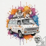 A linework tattoo of the “mutt cutts” van fro… – tattoo sketch (№1751920976_0, 07.07.2025 20:42) — tattoovalue.net