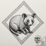 Possum, artistic tattoo sketch, dotwork tatto… – tattoo sketch (№1751921651_0, 07.07.2025 20:54) — tattoovalue.net