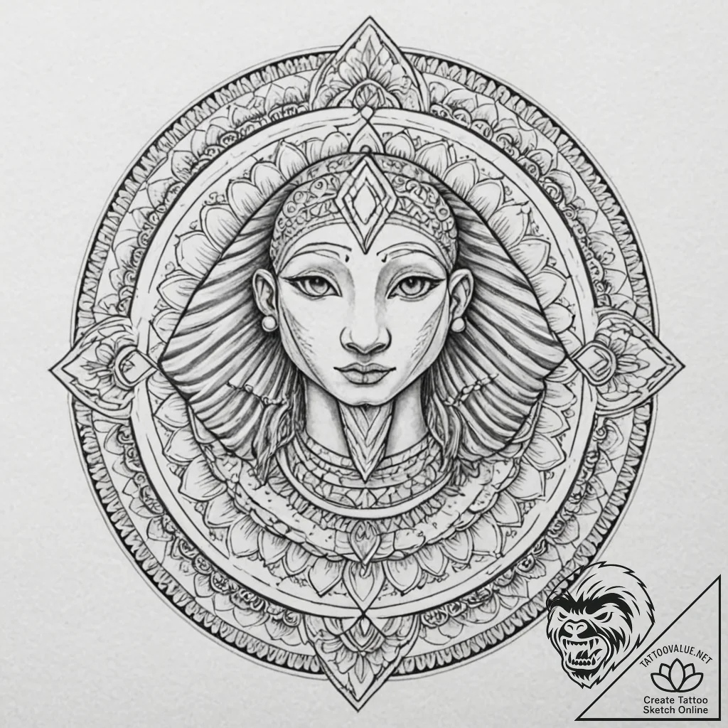 A sketch of a sphinx, posing a riddle., tatto... - tattoo sketch (№1751922758_0, 07.07.2025 21:12) — tattoovalue.net