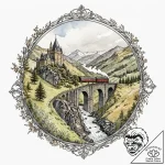 A watercolor sketch of the hogwarts express o… – tattoo sketch (№1751922930_0, 07.07.2025 21:15) — tattoovalue.net