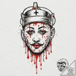 A trash polka sketch of the dalг­ mask, melti… – tattoo sketch (№1751923550_0, 07.07.2025 21:25) — tattoovalue.net