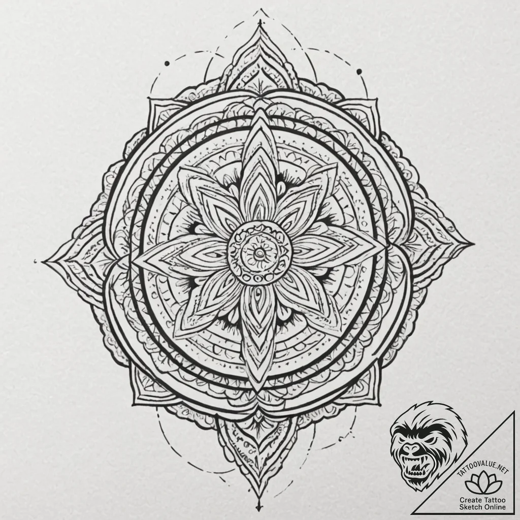 A neo-traditional tattoo of the tesseract, gl... - tattoo sketch (№1751924719_0, 07.07.2025 21:45) — tattoovalue.net