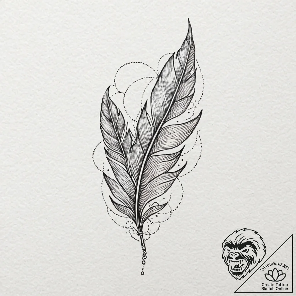 A single feather turning into birds, tattoo l... - tattoo sketch (№1751926168_0, 07.07.2025 22:09) — tattoovalue.net