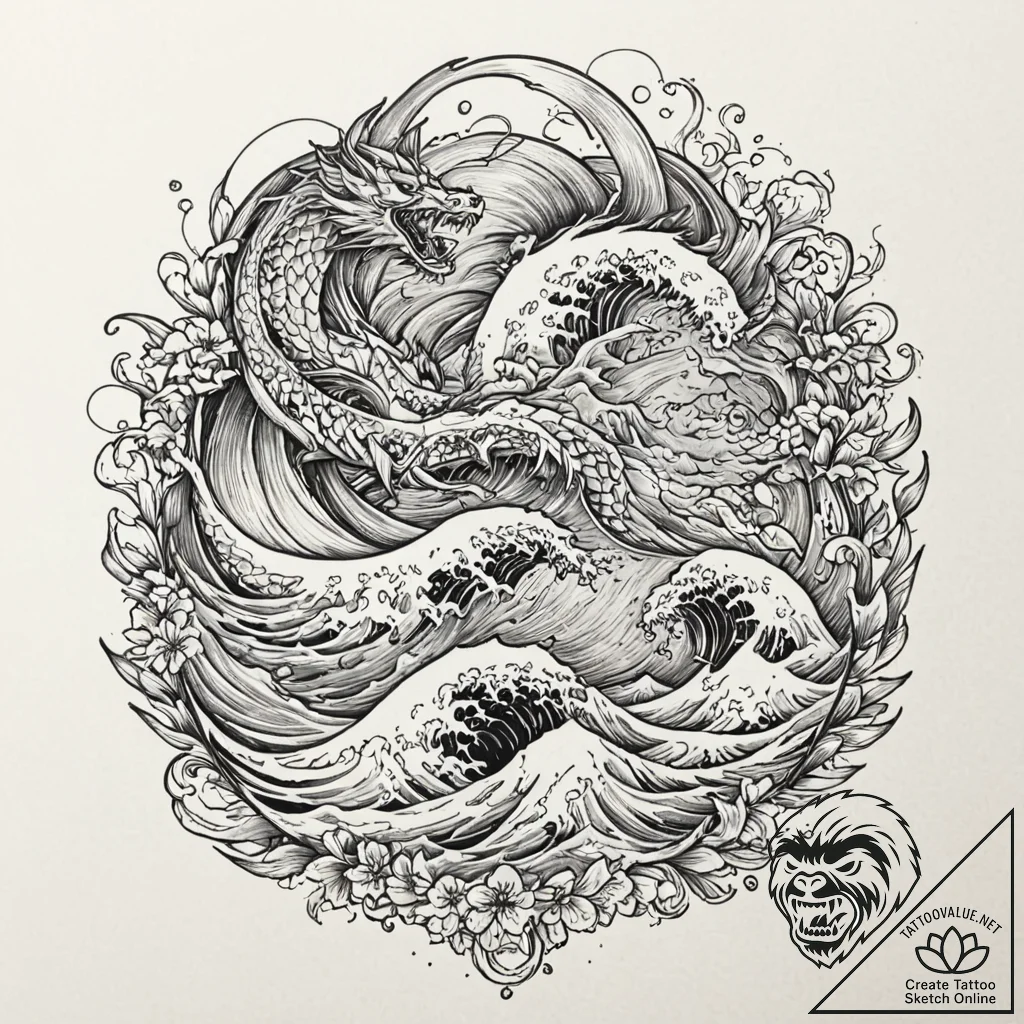 Trash polka composition of the battle of the... - tattoo sketch (№1751926419_0, 07.07.2025 22:13) — tattoovalue.net