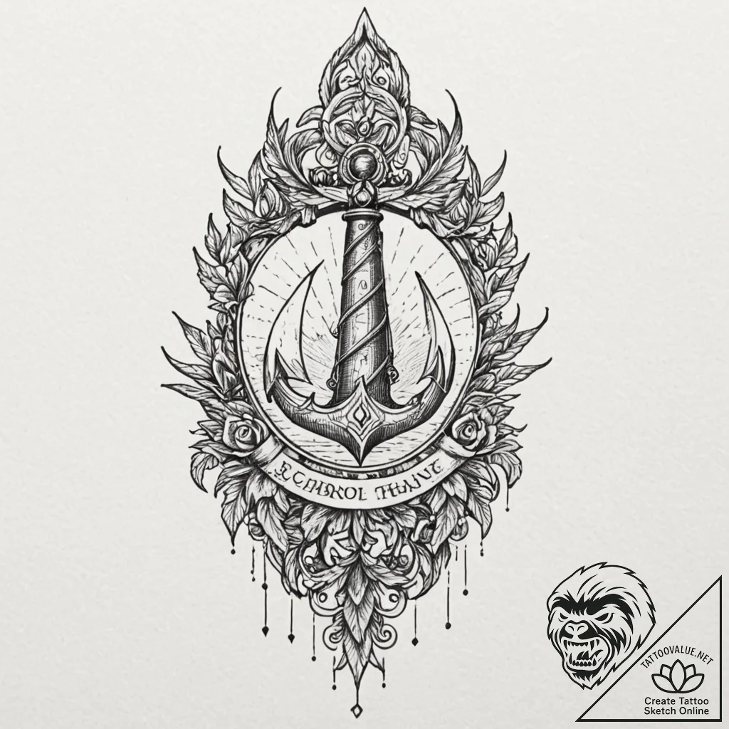 A sacrificial dagger on an altar, tattoo draw... - tattoo sketch (№1751927441_0, 07.07.2025 22:30) — tattoovalue.net