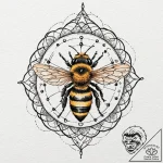 A trash polka portrait of candyman, with bees… – tattoo sketch (№1751928290_0, 07.07.2025 22:44) — tattoovalue.net