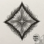 Geode, concept art for tattoo, masterpiece, b… – tattoo sketch (№1751928460_0, 07.07.2025 22:47) — tattoovalue.net
