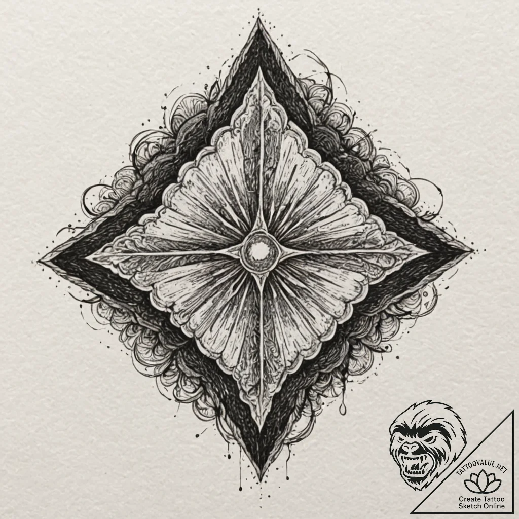 Geode, concept art for tattoo, masterpiece, b... - tattoo sketch (№1751928460_0, 07.07.2025 22:47) — tattoovalue.net