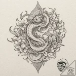 Iris, tattoo drawing outline, sepia tone sket… – tattoo sketch (№1751929230_0, 07.07.2025 23:00) — tattoovalue.net