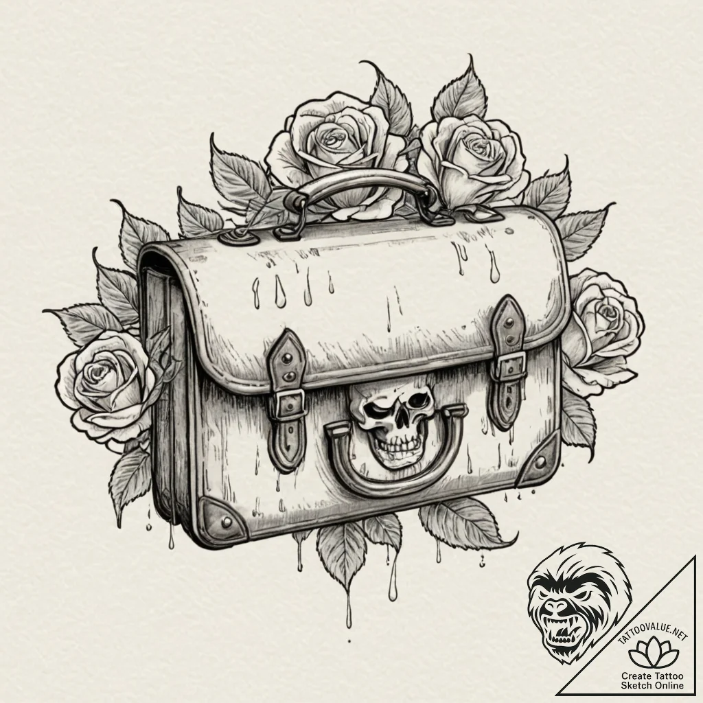 A graphic tattoo of the mysterious glowing br... - tattoo sketch (№1751929402_0, 07.07.2025 23:03) — tattoovalue.net