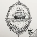 A ship in a bottle (is there, but can be a st… – tattoo sketch (№1751929570_0, 07.07.2025 23:06) — tattoovalue.net