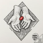 A dotwork tattoo of the red pill and the blue… – tattoo sketch (№1751930081_0, 07.07.2025 23:14) — tattoovalue.net
