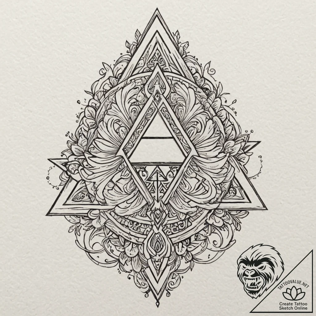The triforce (from the legend of zelda), conc... - tattoo sketch (№1751930767_0, 07.07.2025 23:26) — tattoovalue.net