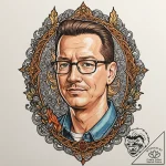 A neo-traditional tattoo of hank hill from ki… – tattoo sketch (№1751931106_0, 07.07.2025 23:31) — tattoovalue.net