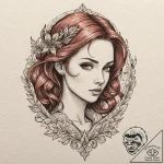 A neo-traditional tattoo of triss merigold, w… – tattoo sketch (№1751931528_0, 07.07.2025 23:38) — tattoovalue.net