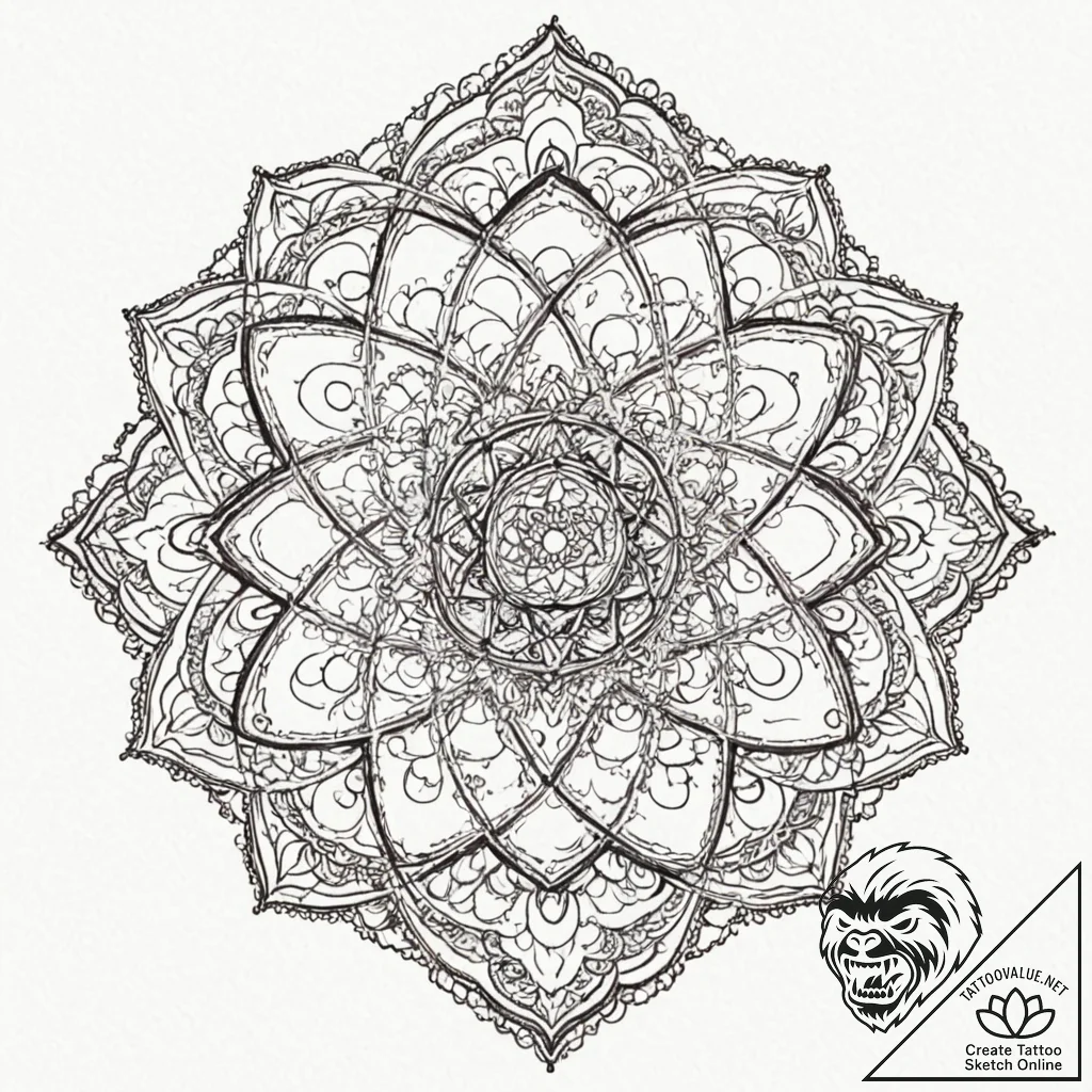 Atom, tattoo sketch design, dotwork shading,... - tattoo sketch (№1751931697_0, 07.07.2025 23:41) — tattoovalue.net