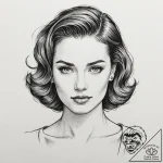 Neo-traditional portrait of rachael, with her… – tattoo sketch (№1751932456_0, 07.07.2025 23:54) — tattoovalue.net