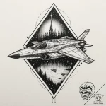 A linework tattoo of the normandy sr-2 ship f… – tattoo sketch (№1751932878_0, 08.07.2025 00:01) — tattoovalue.net