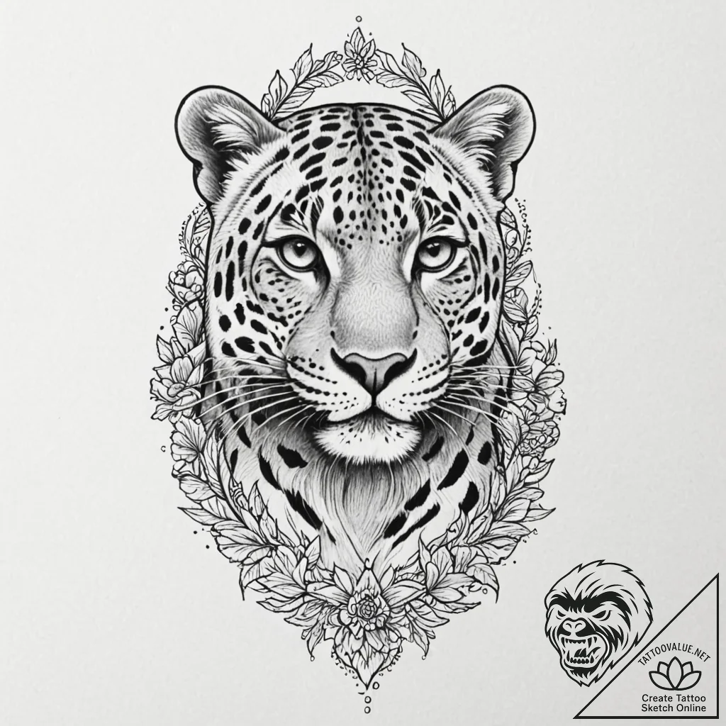 Leopard, tattoo sketch design, unique design,... - tattoo sketch (№1751933302_0, 08.07.2025 00:08) — tattoovalue.net