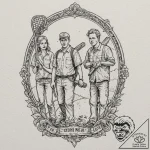A sketch of the main characters from shaun of… – tattoo sketch (№1751933726_0, 08.07.2025 00:15) — tattoovalue.net