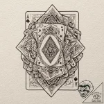 Playing cards, artistic tattoo sketch, clean… – tattoo sketch (№1751933811_0, 08.07.2025 00:16) — tattoovalue.net