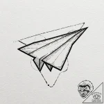 Paper airplane, concept art for tattoo, dynam… – tattoo sketch (№1751933895_0, 08.07.2025 00:18) — tattoovalue.net