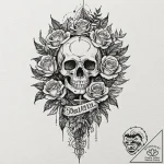 Fern, artistic tattoo sketch, on textured art… – tattoo sketch (№1751934786_0, 08.07.2025 00:33) — tattoovalue.net