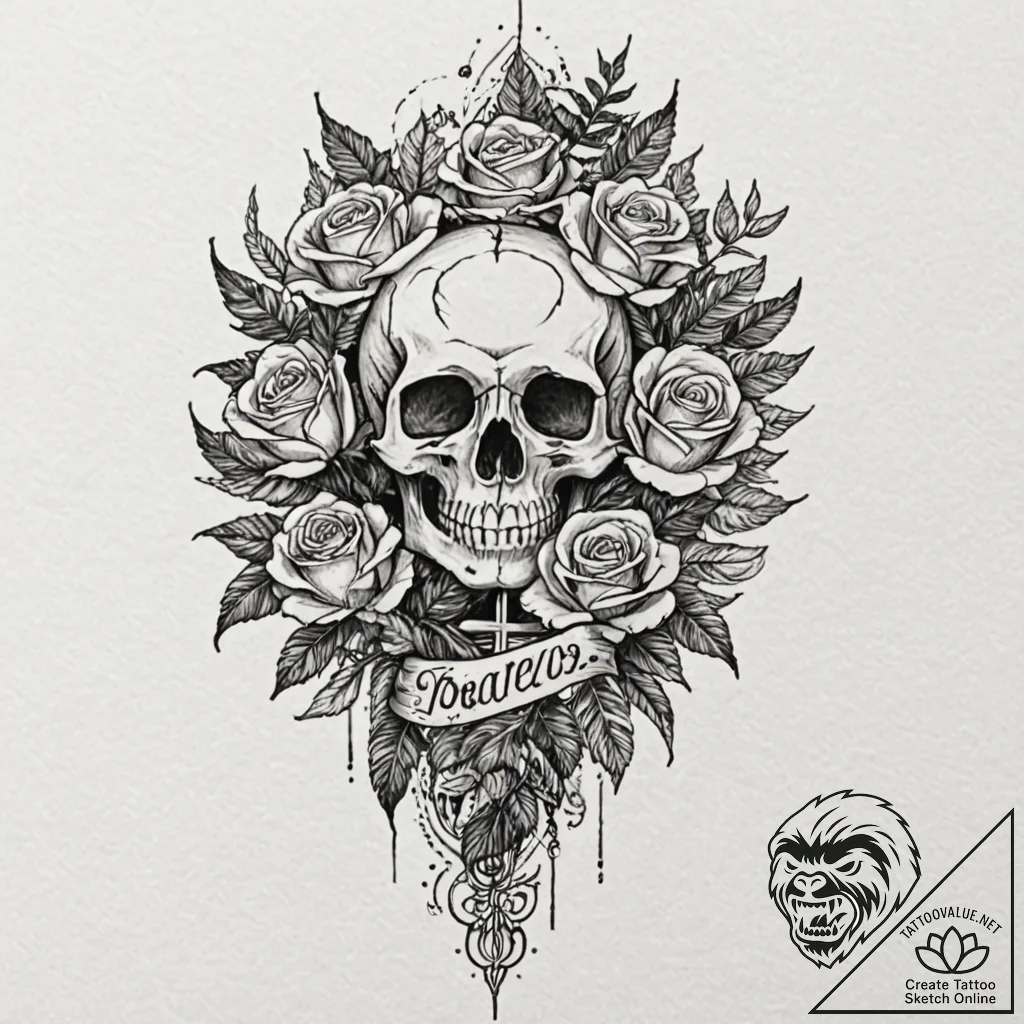 Fern, artistic tattoo sketch, on textured art... - tattoo sketch (№1751934786_0, 08.07.2025 00:33) — tattoovalue.net