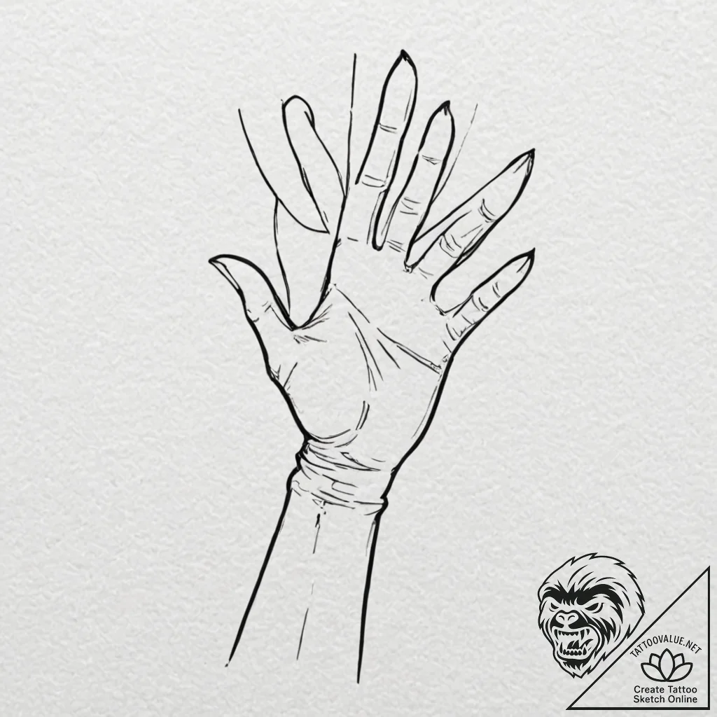 120. a sketch of the self-destruct wrist gaun... - tattoo sketch (№1751935590_0, 08.07.2025 00:46) — tattoovalue.net