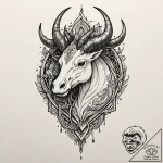 Linework tattoo of the mudhorn signet given t… – tattoo sketch (№1751937107_0, 08.07.2025 01:11) — tattoovalue.net