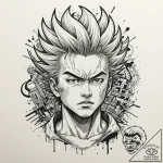 A graphic novel panel of tetsuo’s mutation fr… – tattoo sketch (№1751937192_0, 08.07.2025 01:13) — tattoovalue.net