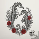 A hippocampus (mythological seahorse), tattoo… – tattoo sketch (№1751937527_0, 08.07.2025 01:18) — tattoovalue.net