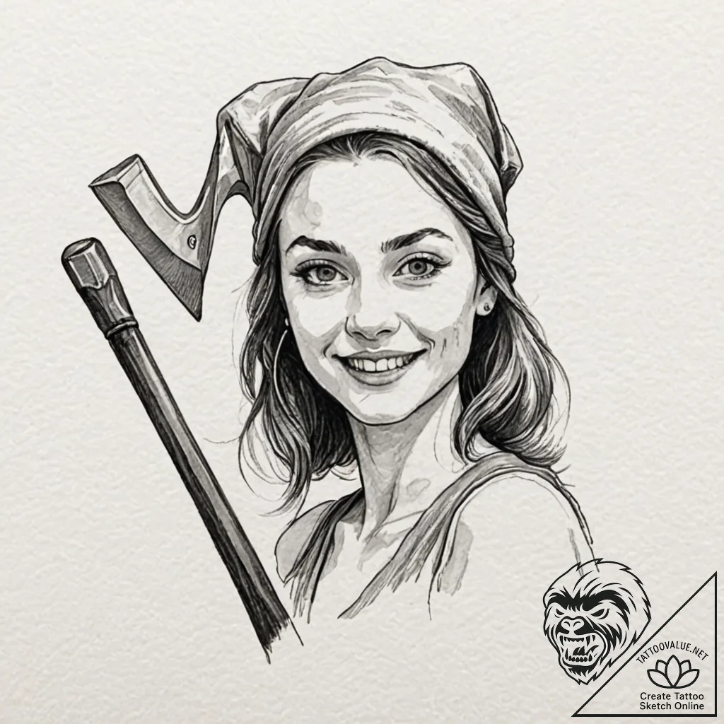 A neo-traditional portrait of pearl from the... - tattoo sketch (№1751937613_0, 08.07.2025 01:20) — tattoovalue.net