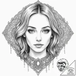 A sketch of margot tenenbaum, with her wooden… – tattoo sketch (№1751937925_0, 08.07.2025 01:25) — tattoovalue.net