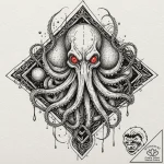Neo-traditional design of a sentinel (squiddy… – tattoo sketch (№1751938156_0, 08.07.2025 01:29) — tattoovalue.net