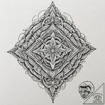A linework tattoo of the cult symbol from her… – tattoo sketch (№1751938241_0, 08.07.2025 01:30) — tattoovalue.net