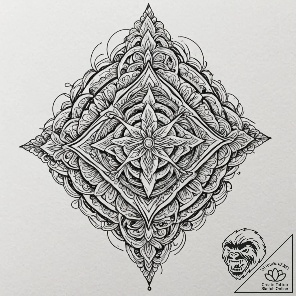 A linework tattoo of the cult symbol from her... - tattoo sketch (№1751938241_0, 08.07.2025 01:30) — tattoovalue.net