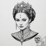 50. a sketch of queen amidala in her royal at… – tattoo sketch (№1751939170_0, 08.07.2025 01:46) — tattoovalue.net