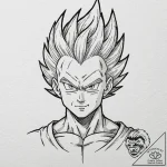 A neo-traditional portrait of vegeta from dra… – tattoo sketch (№1751939844_0, 08.07.2025 01:57) — tattoovalue.net