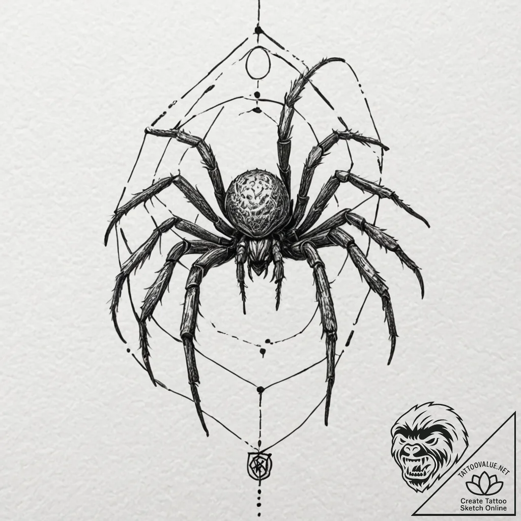 A sketch of shelob the spider, lurking in her... - tattoo sketch (№1751939928_0, 08.07.2025 01:58) — tattoovalue.net